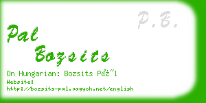 pal bozsits business card